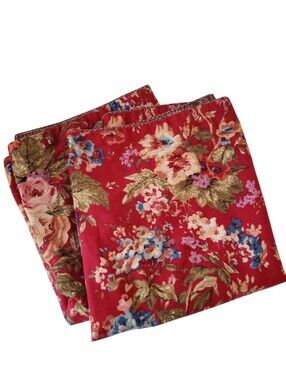 Chaps By Ralph Lauren Red Floral King Size Pillow Shams